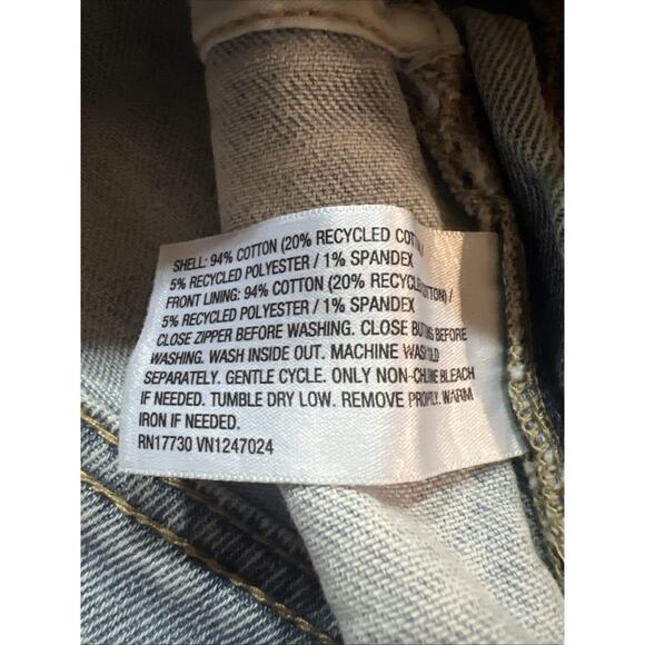 Wild Fable Denim Vest Tank Cropped Light Wash Floral Print Women's XXS - Picture 5 of 7